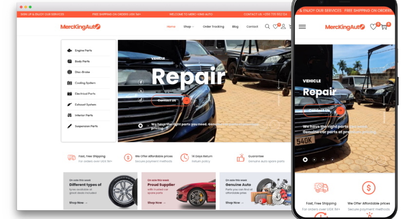 Merc-KingAuto – E-commerce Auto Parts Store
